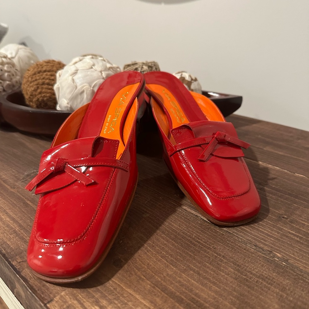 Preloved Via Spiga Patent Loafer slide